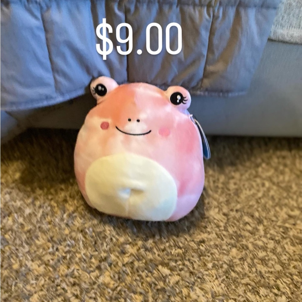 Squishmallows Pink and Cream Frog Plush